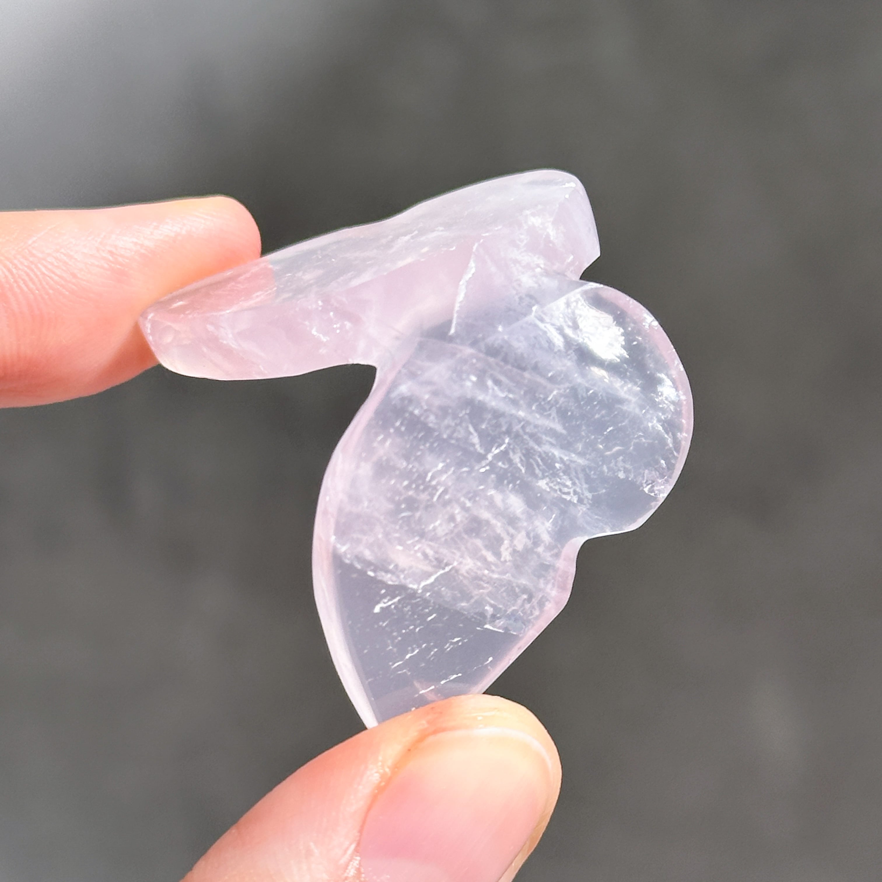 ☆２個セット☆　白鳥　ローズクォーツ　フローライト　天然石 ローズクォーツ 3D蝶 12◇ Rose Quartz Butterfly ◇天然石・鉱物