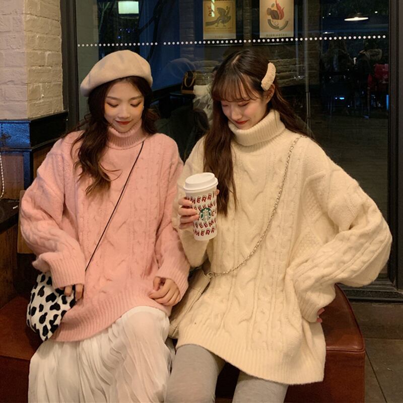 カラーセーター レディーススプリングルーズニットトップス 春物 ピュア 萌量不足79757803914