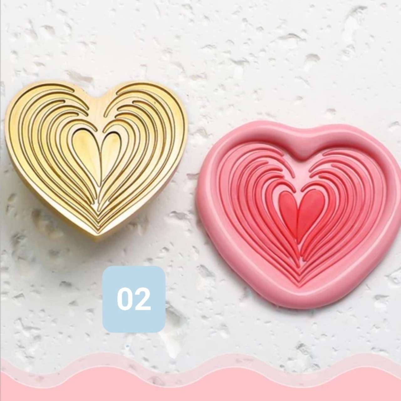 お取り寄せ】ハート型シーリングスタンプヘッド各種①（ヘッドのみ  
