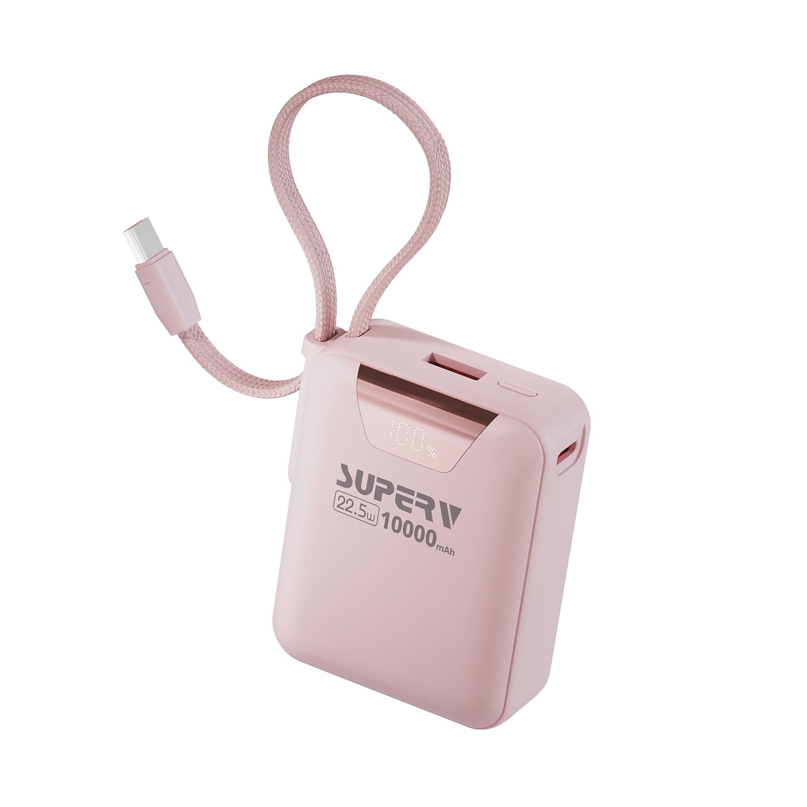 SUPERV Power15 超小型 モバイルバッテリー ストラップケーブル内蔵