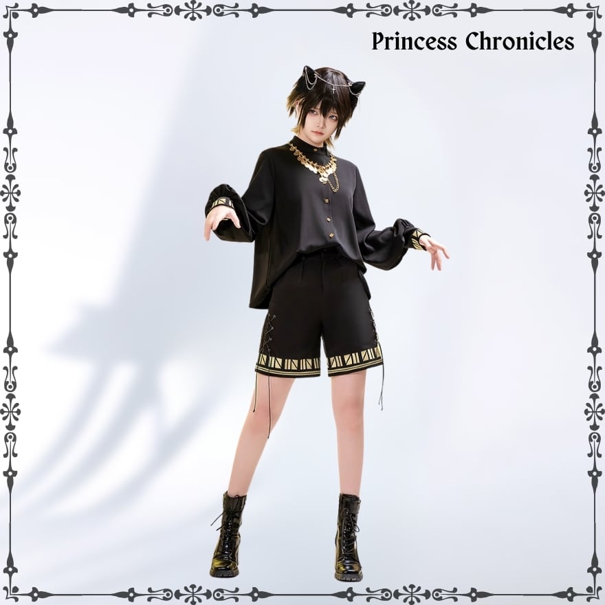 王子系ロリィタ 黒猫シャツ×ブラウス 少年装向け｜WithU | ゴスロリ