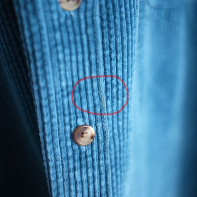 "L.L.Bean" turquoise blue XXX over size box silhouette corduroy shirt jacket