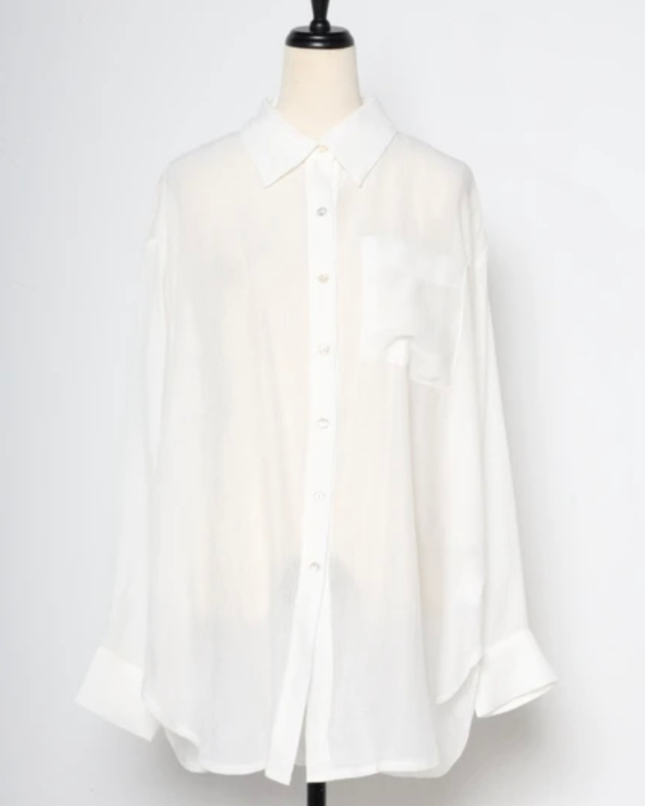calm relax rayon sheer shirt <white>