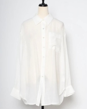 calm relax rayon sheer shirt <white>
