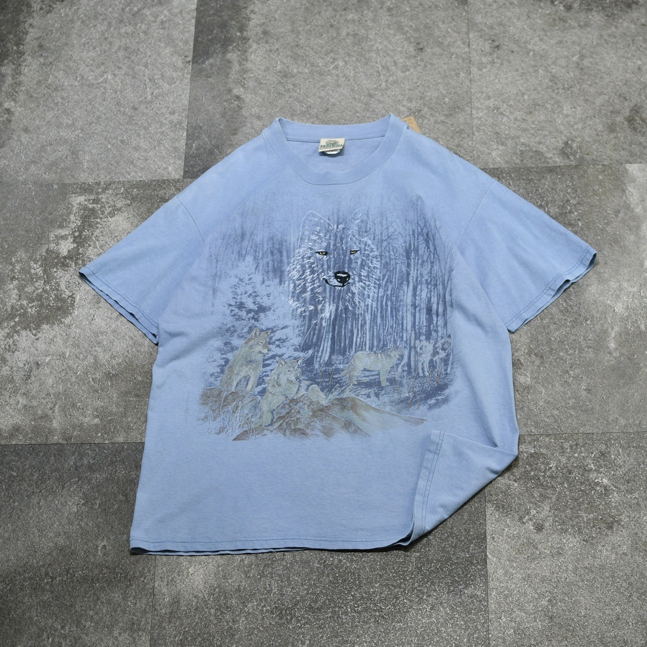 90's red head animal embroidery print tee