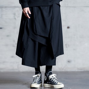 Layered-look Cropped Wide Pants【TR3273】