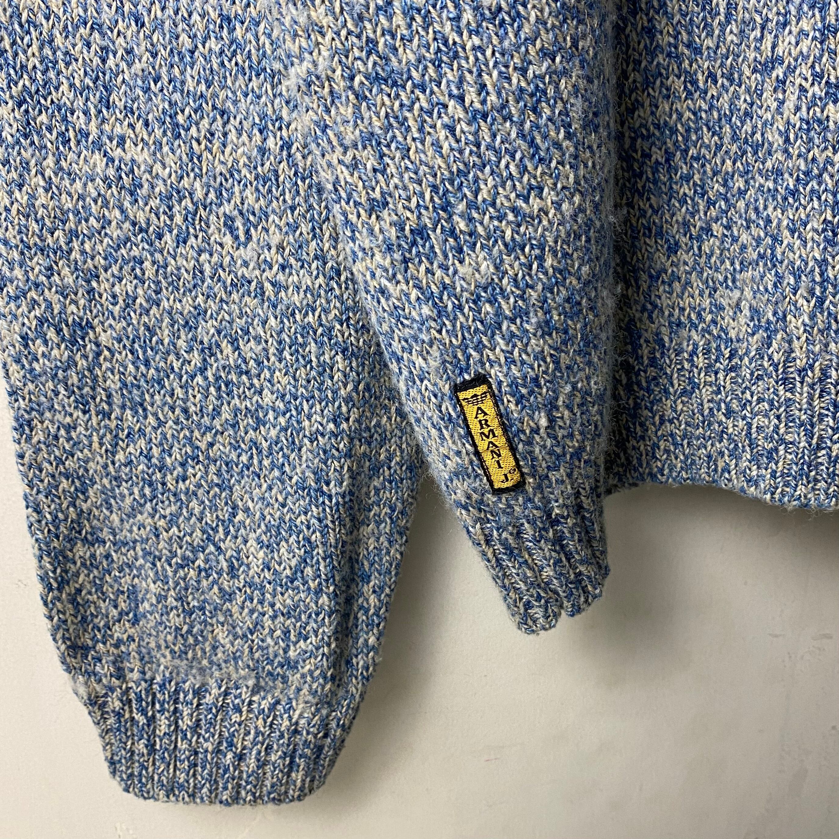 vintage ARMANI JEANS blue melange knit cardigan | NOIR ONLINE