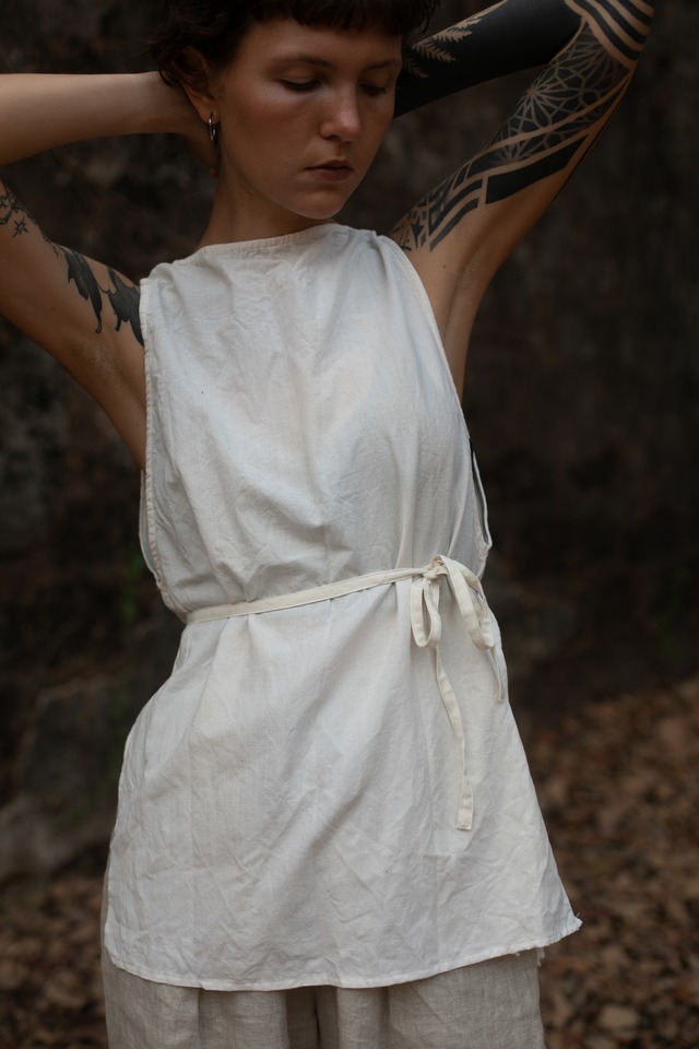 Organic Handloom Cotton Simple Belt Top