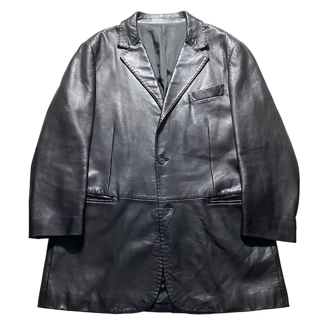 vintage GIANFRANCO FERRE black leather tailored jacket