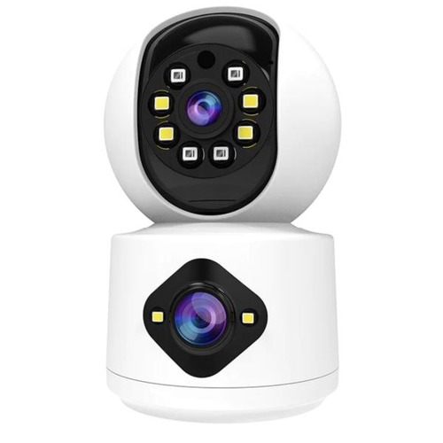 iFormosa 死角なし 2レンズ 500万画素 Wi-Fi IP フルHD Camera 無線LAN 夜間対応 屋内 防犯カメラ ネットワークカメラ IF-C992DR