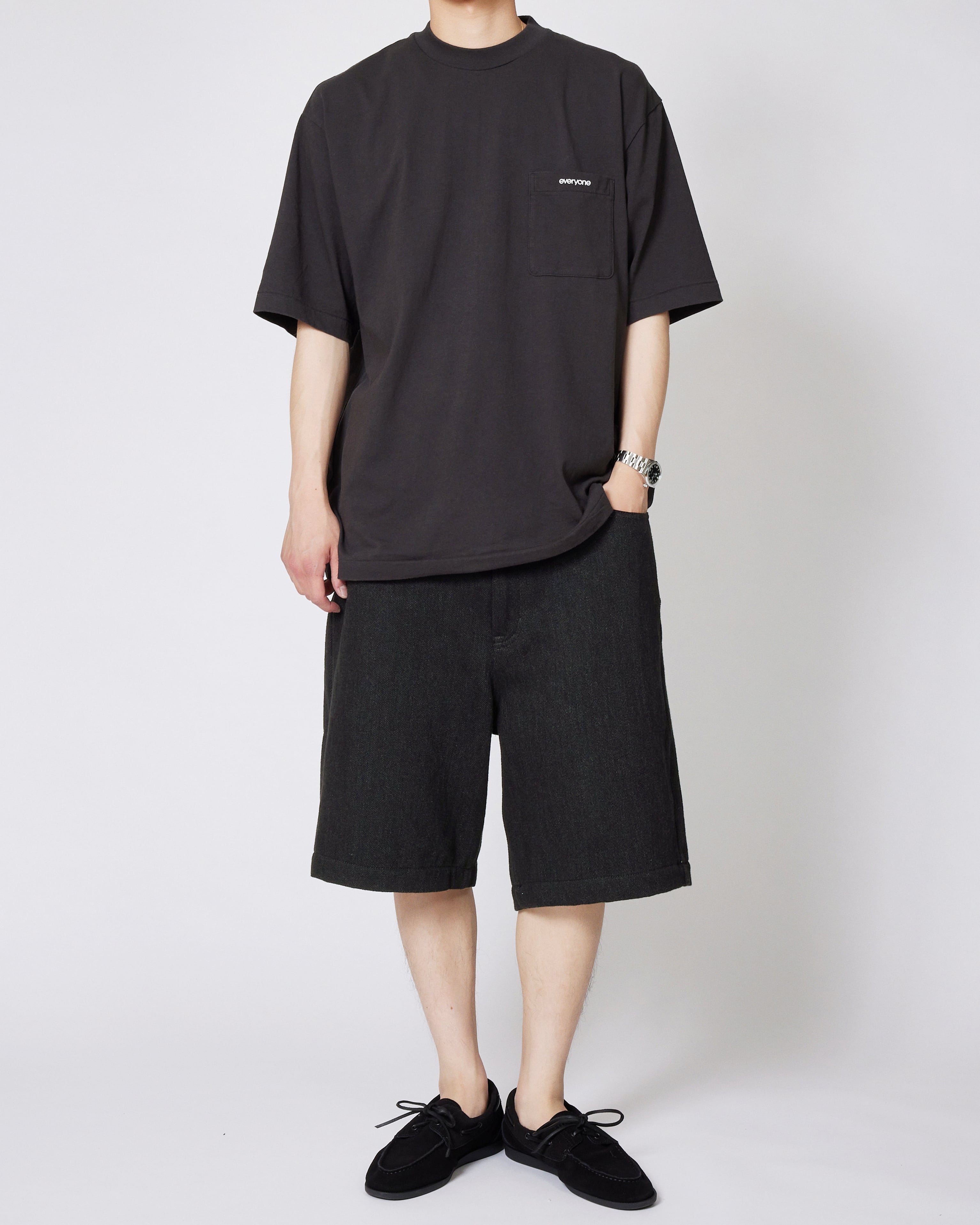 everyone soft denim shorts (BLACK) | everyone