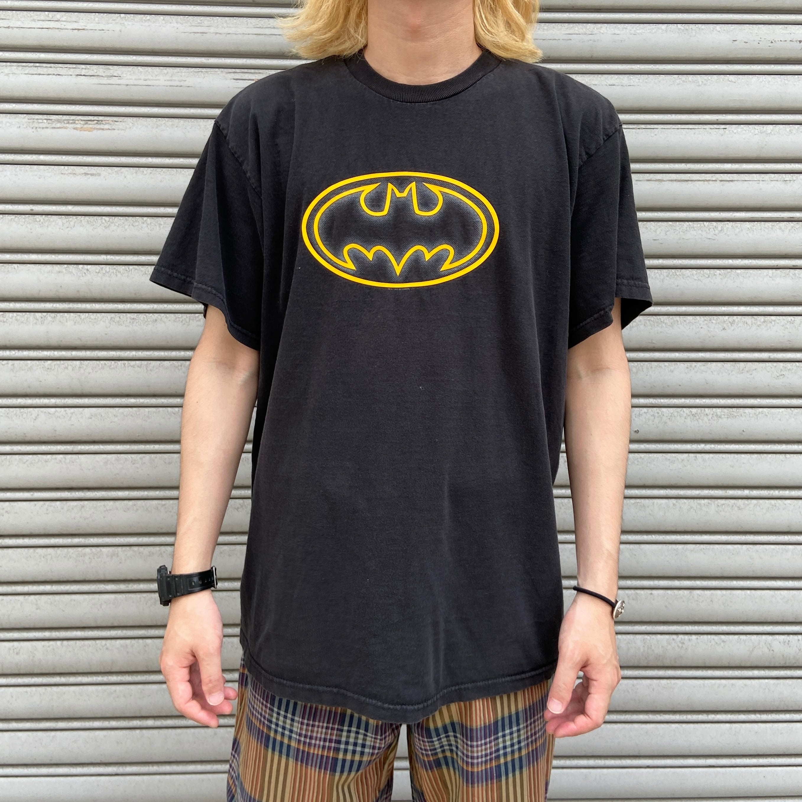 00s バットマン ロゴプリントTシャツ DCコミック キャラ ムービー 黒 L