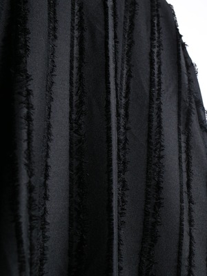 XXL fringe stripe open collar shirt