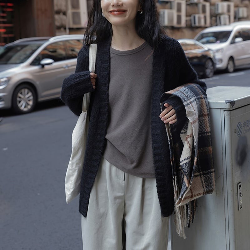 long knit cardigan j-0164