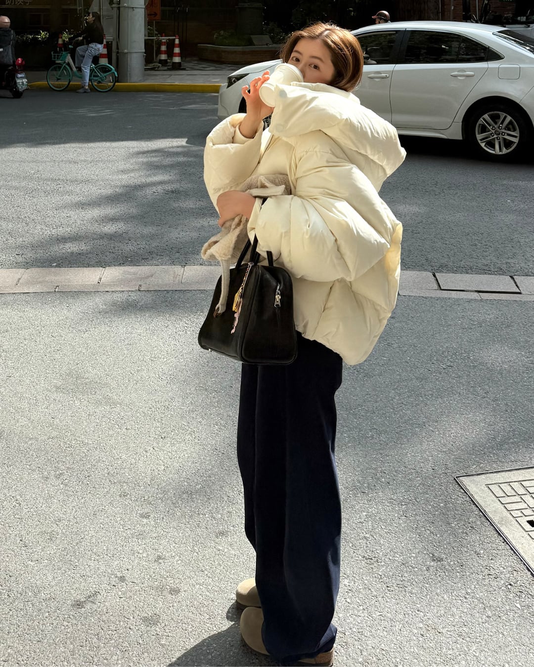 ボリュームフードダウンジャケット A24454