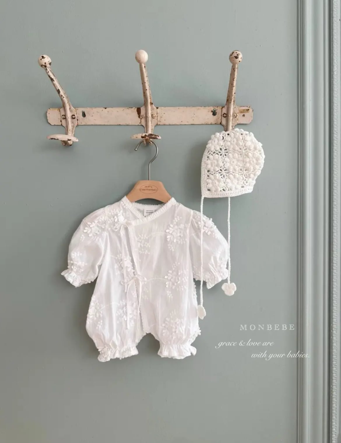 本日限定価格 ! monbebe Flora suit＆ボンネットセット 即納】フローラスーツ | monbebe | kikito
