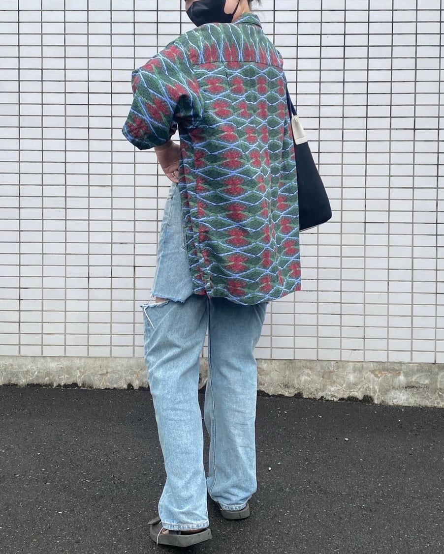 美品 L 93年 ACシャツ パタゴニア patagonia アロハ 緑 総柄 パタロハ