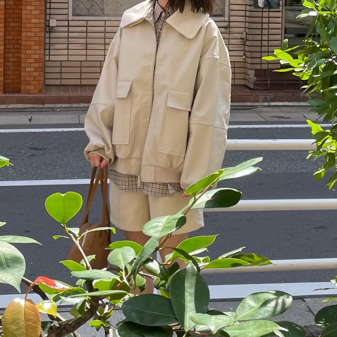 ボア取り外しレザーブルゾン【アイボリー】/ | REEED e select three