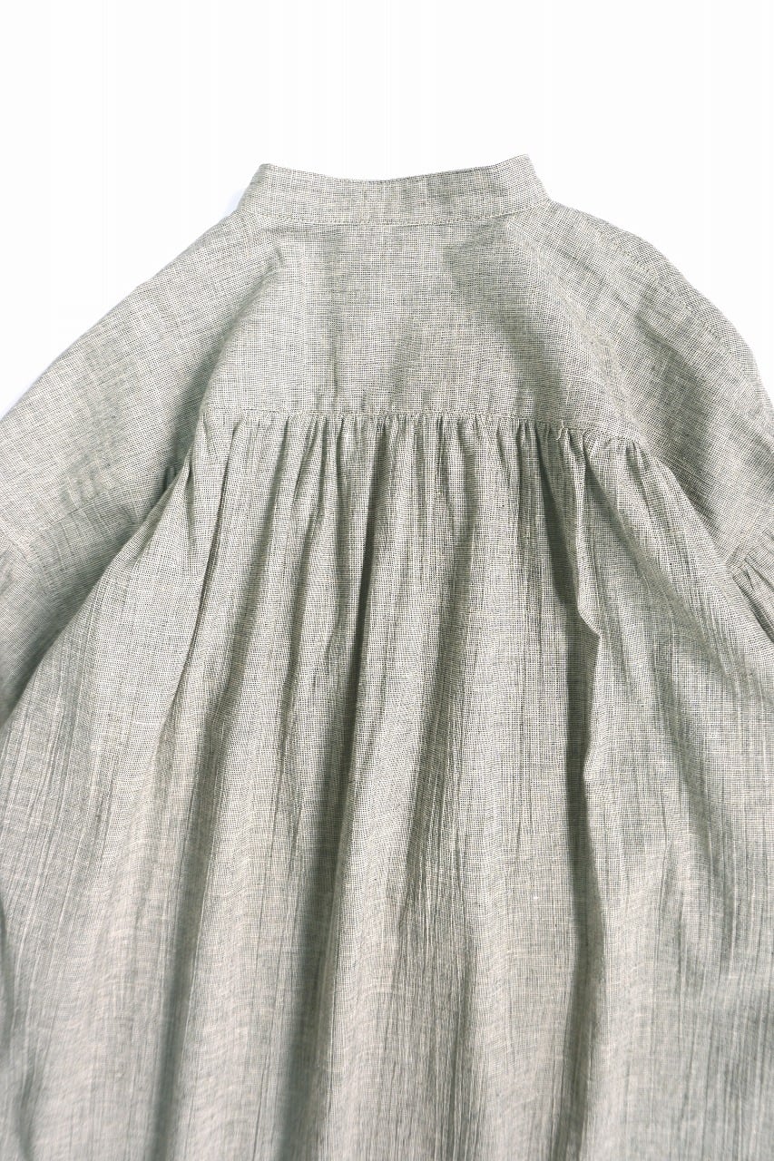 Antique Check Fly-Front Blouse