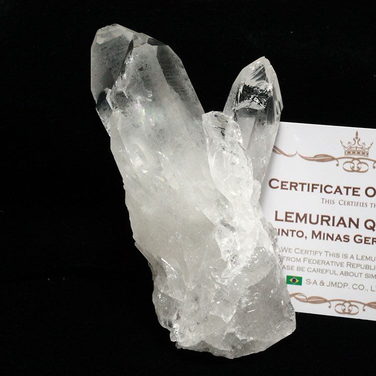 水晶 クラスター 原石 虹入り ブラジル ミナスジェライス州 コリント産 レムリアンシード 証明書付属272-116
