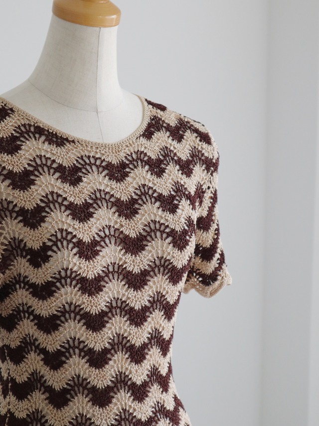 ●design crochet knit tops②