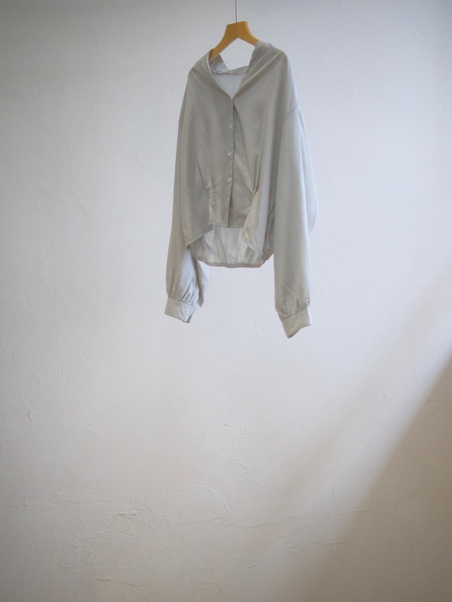 Dropped Shoulder Drape Shirt / GRAY
