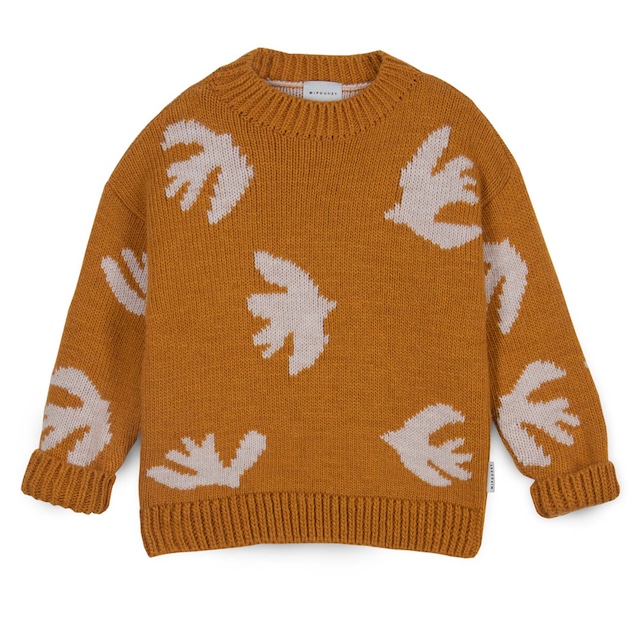 【Last1】MIPOUNET／BIRD OVERSIZE KNIT SWEATER (CARAMEL-ECRU)