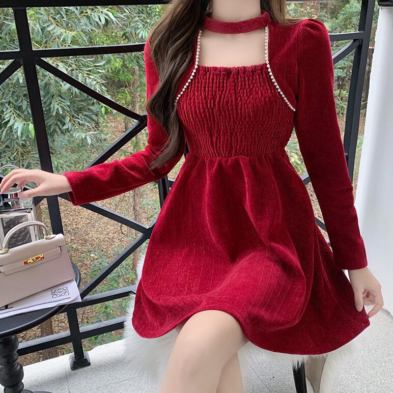 【新作】【送料無料】 [ゴールドベルベット] 2022 新しいフレンチレトロスリムフィットスモールデザインショートホルタージャンプスーツ 0285407675305