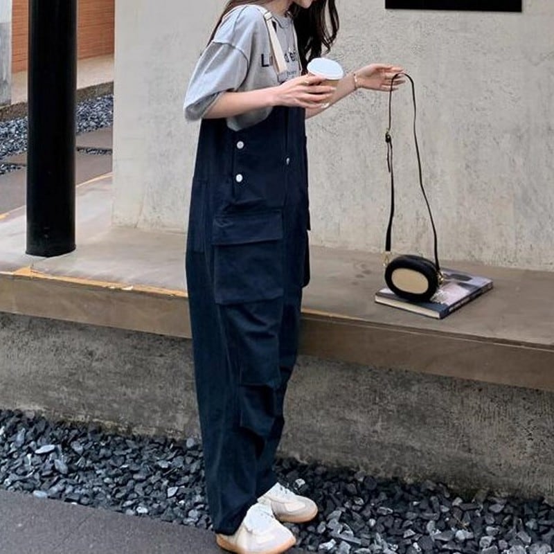 折り返しデザインボタンのオーバーオール K16260 | くまの小箱