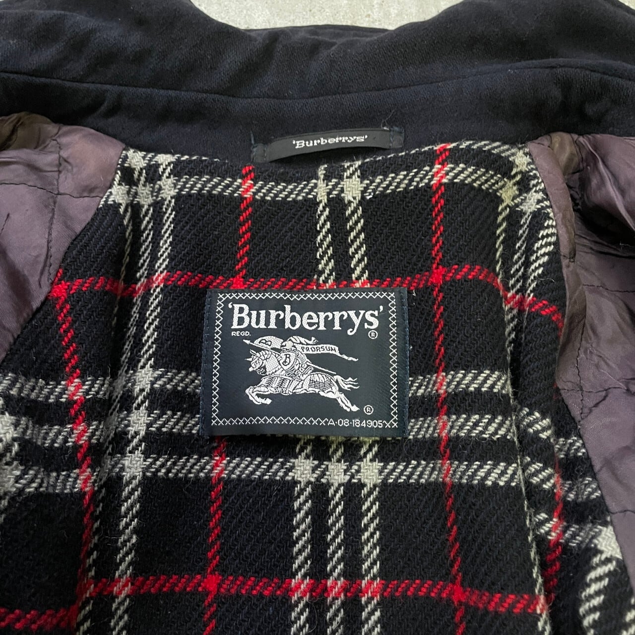 80年代 英国製 Burberry's バーバリー ウールハーフコート メンズXL