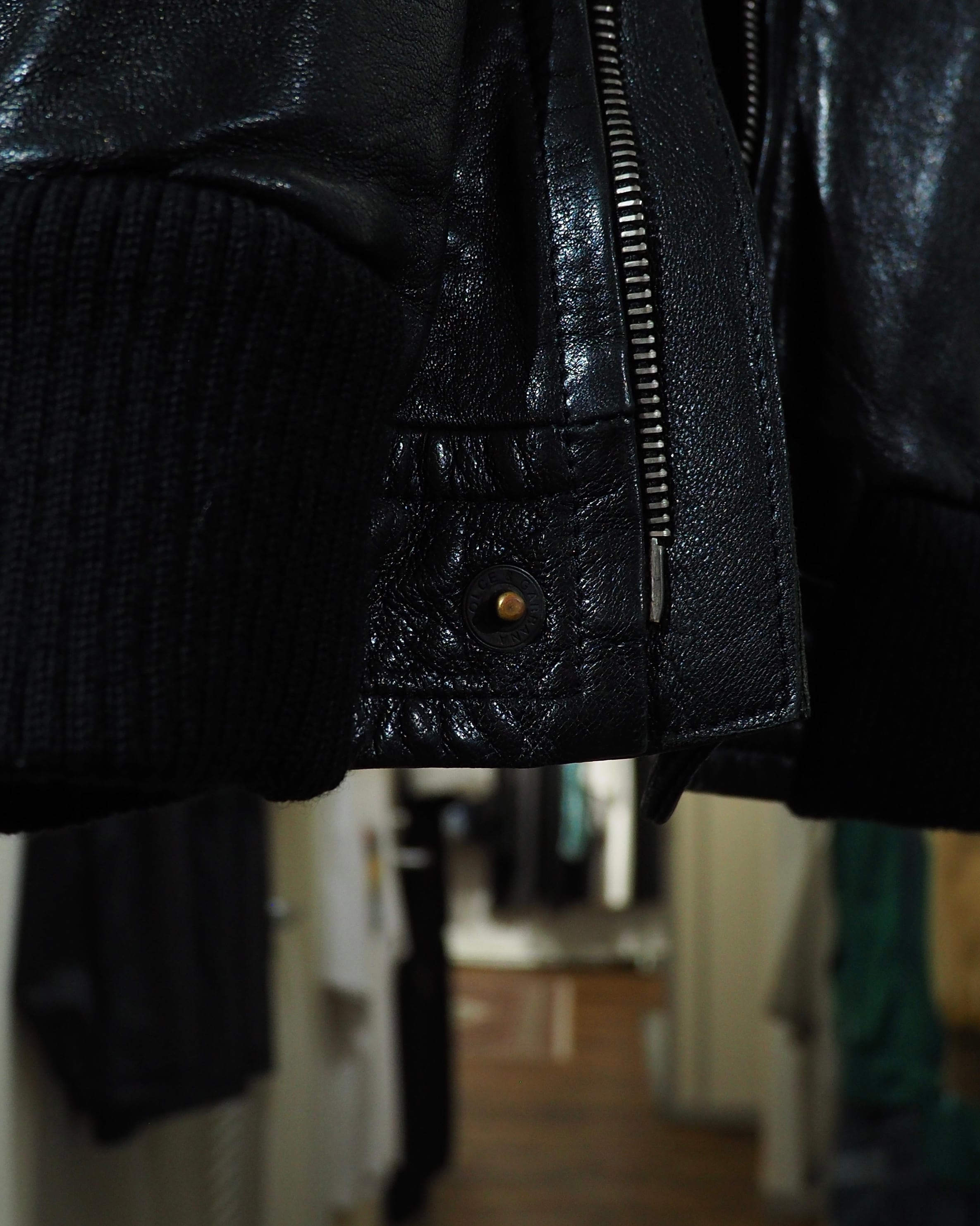 ” Made in Italy - DOLCE&GABBANA ” Special Black Lamb Leather Single Riders Jacket