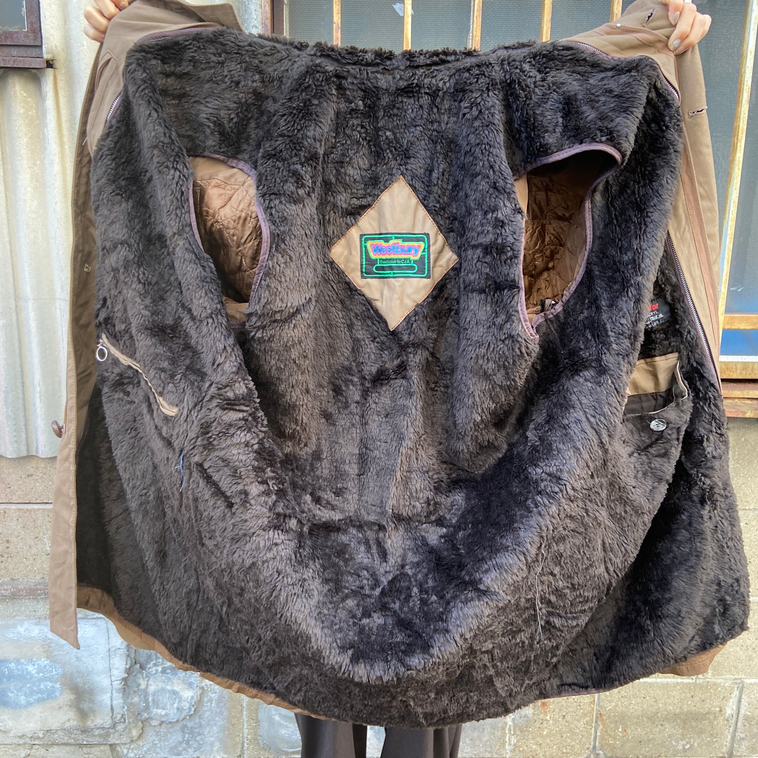 Westbury ボアライナー付き コート メンズL相当 古着 モッズコート風