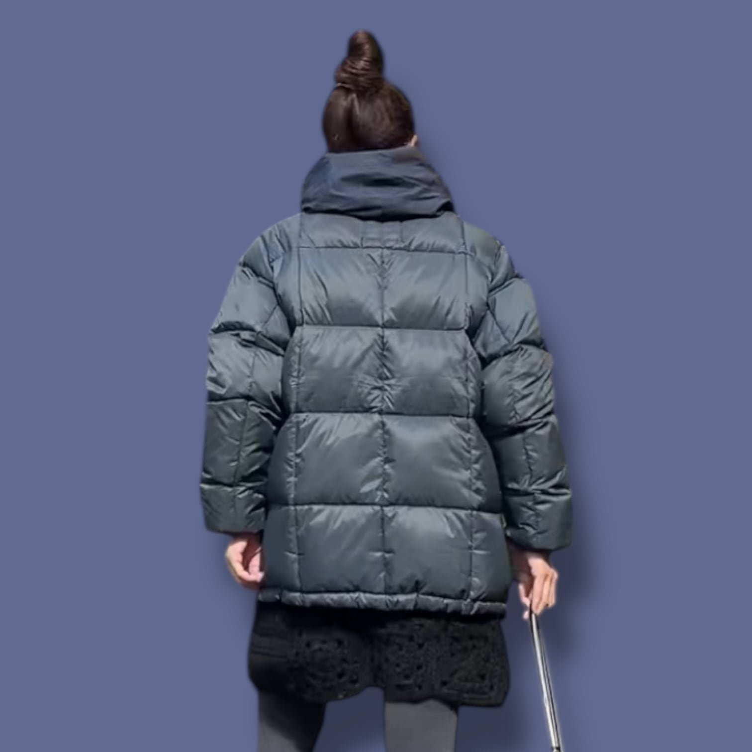 UNISEX”MOUNTAIN PACKABLE VOLUME DOWNJACKET-Dark Grey【TAION