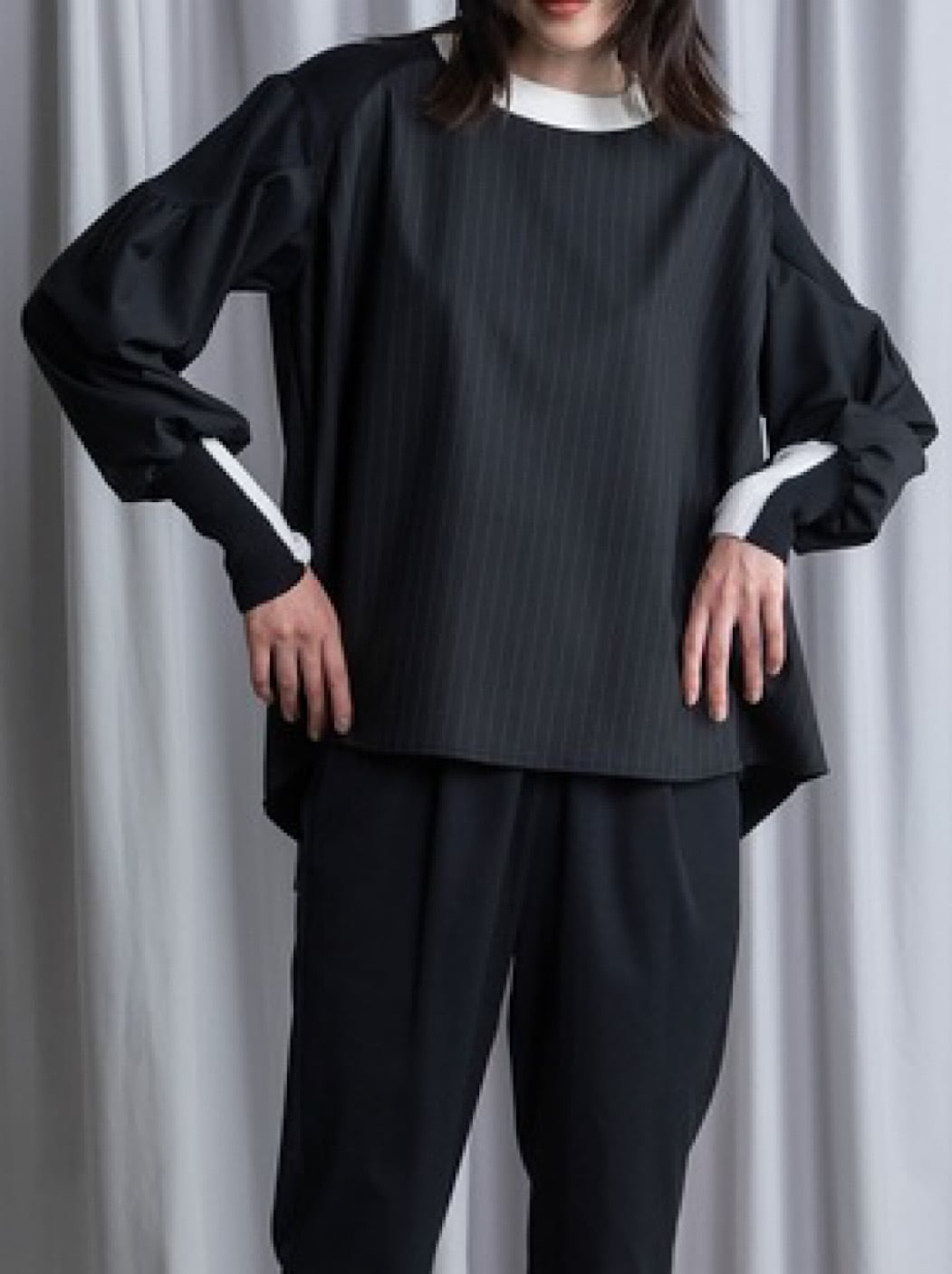 MARECHAL TERRE ストライプコンビネーションプルオーバー