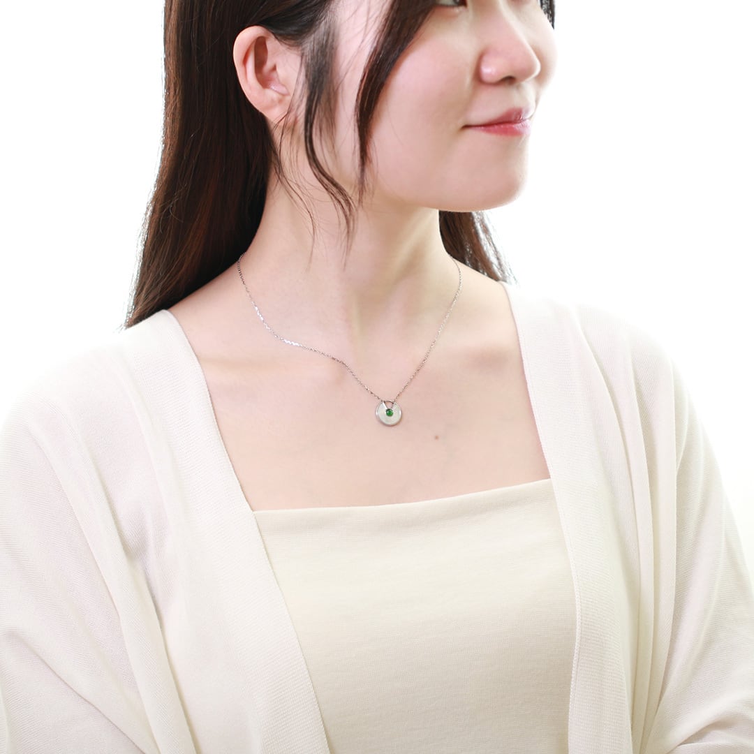 SV Guatemala shell 翡翠ネックレス A貨翡翠 jd_ne1289 | 【MeiNu