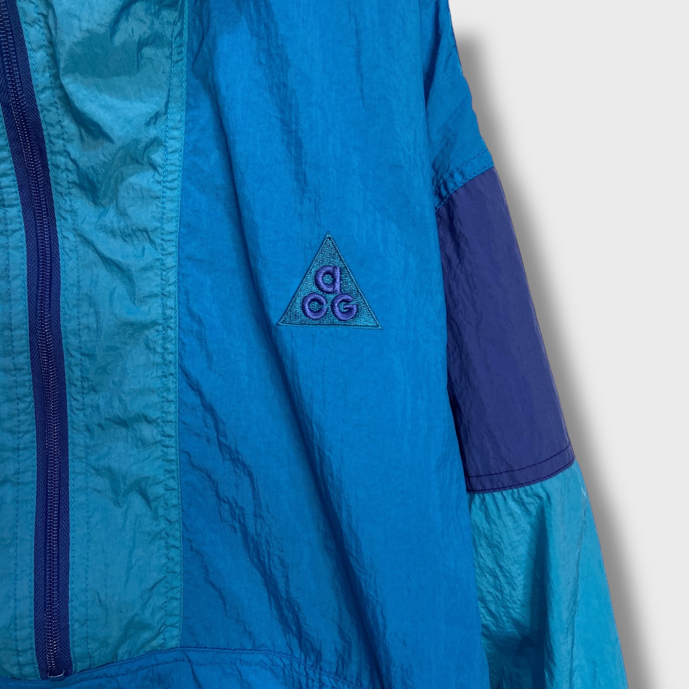 00s NIKEACG ナイキ アノラックパーカー ナイロン ブルー M | 古着屋 Uan