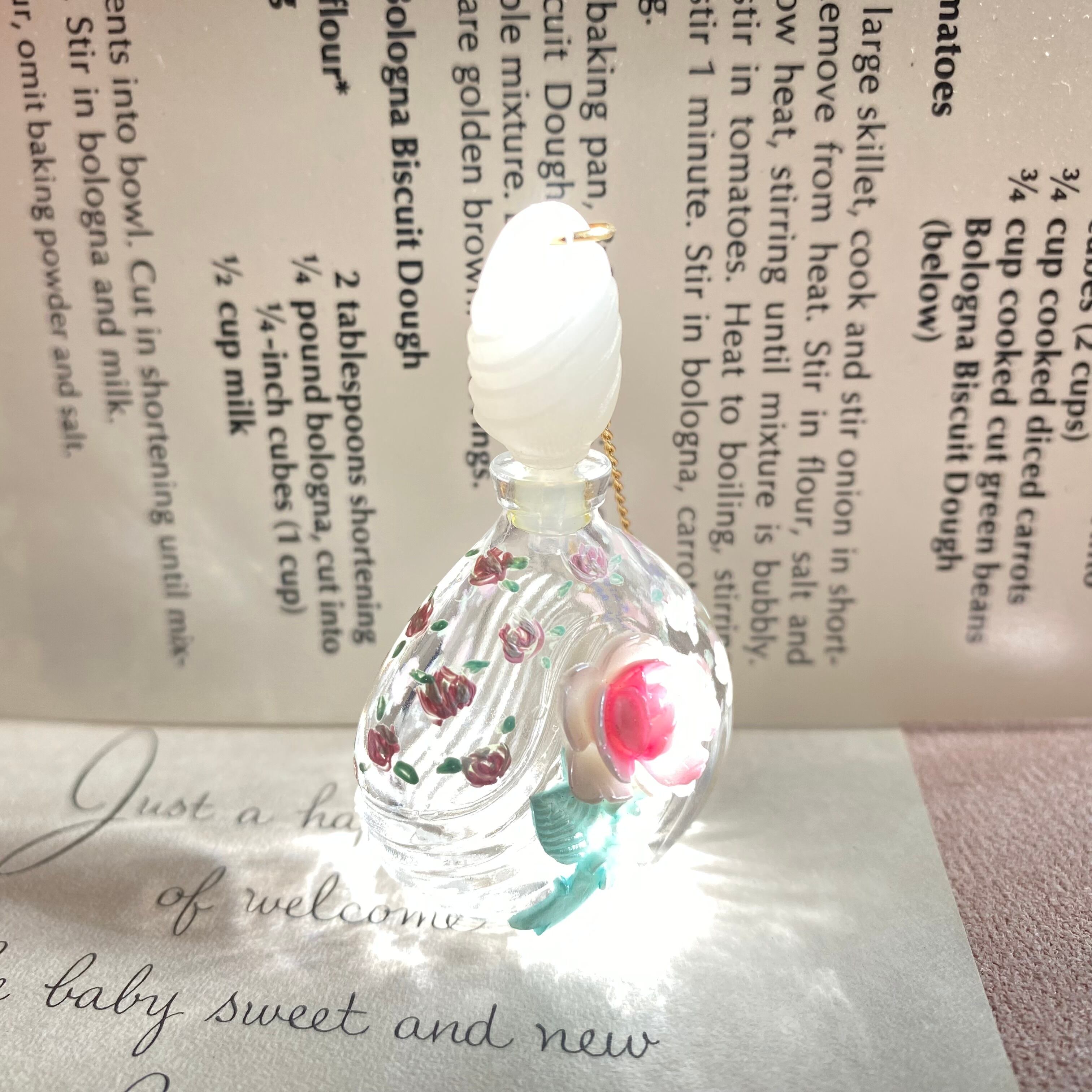 (マイレディピンク)Hand painted perfume neckless ペイント香水瓶ネックレス