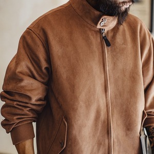 【UNISEX】Retro Suede Harrington Jacket / ユニセックス レトロ スエード ハリントン ジャケット