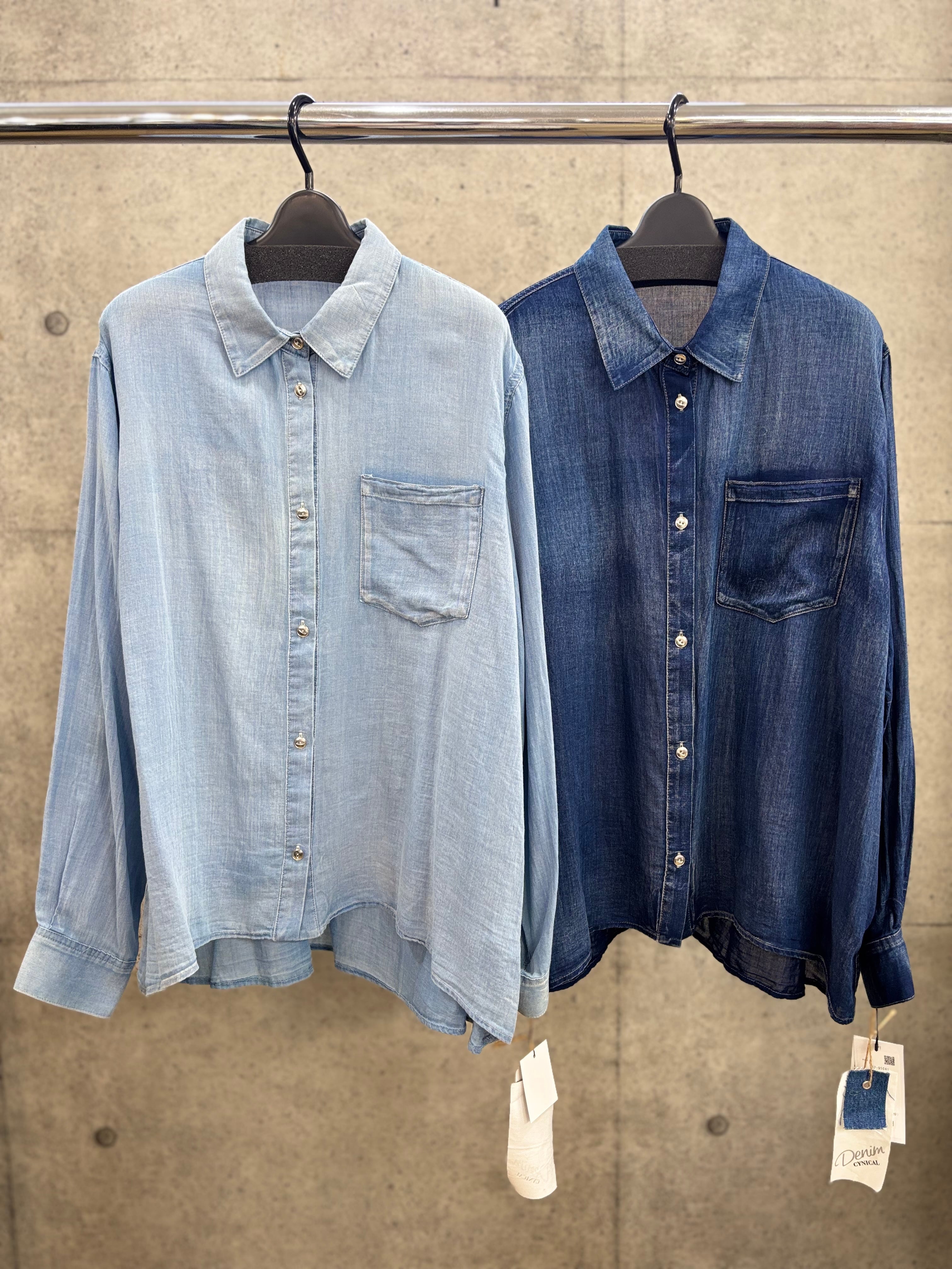 【送料無料】CYNICAL(シニカル)シアーデニムシャツ シアー シャツ 手洗い可能 552-95041