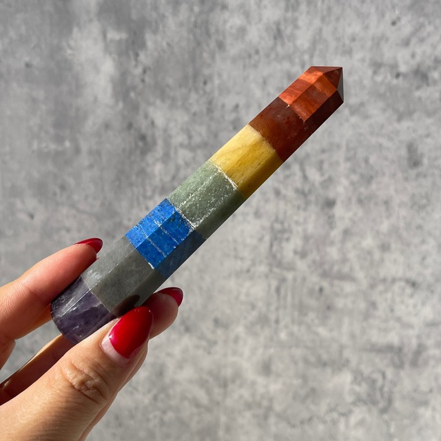 【セブンチャクラ（７つのチャクラ）】フェイスティッド｜マッサージャー｜鉱物 天然石 パワーストーン