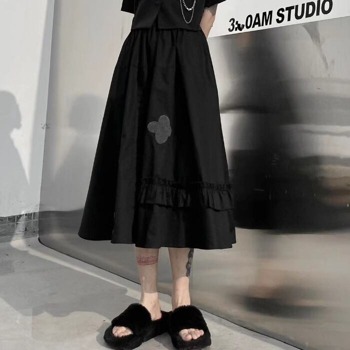 ダークスカート ハイウェストウェストロングスタイルルーズAライン ケッペル18174140547