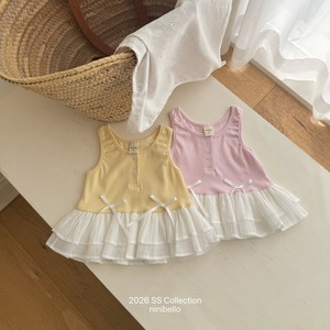 [ninibello] Frilly Ribbon Sleeveless +fee2 / [니니벨로] 프릴리리본나시