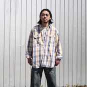 BOWBOW(バウワウ)UNIQUE POCKET CHECKED FLANNEL SHIRT AGED,FER GRITGEAR PANTS AGEDコーディネート