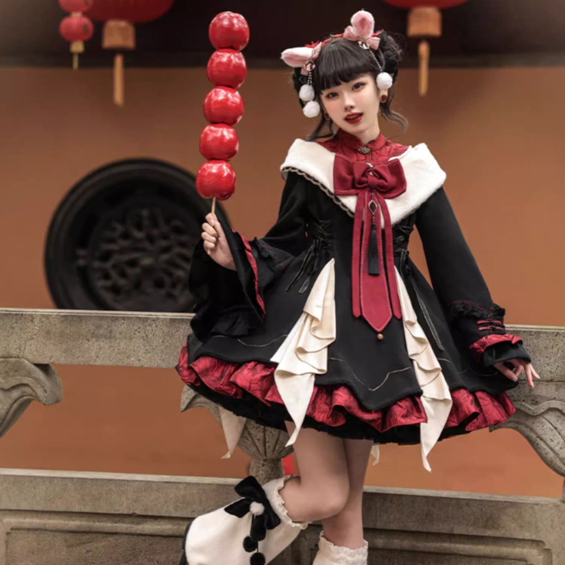 サブカル系 地雷 華ロリ 中華ロリータ レースアップ バンギャ サブカル系 地雷 華ロリ 中華ロリータ レースアップ バンギャ