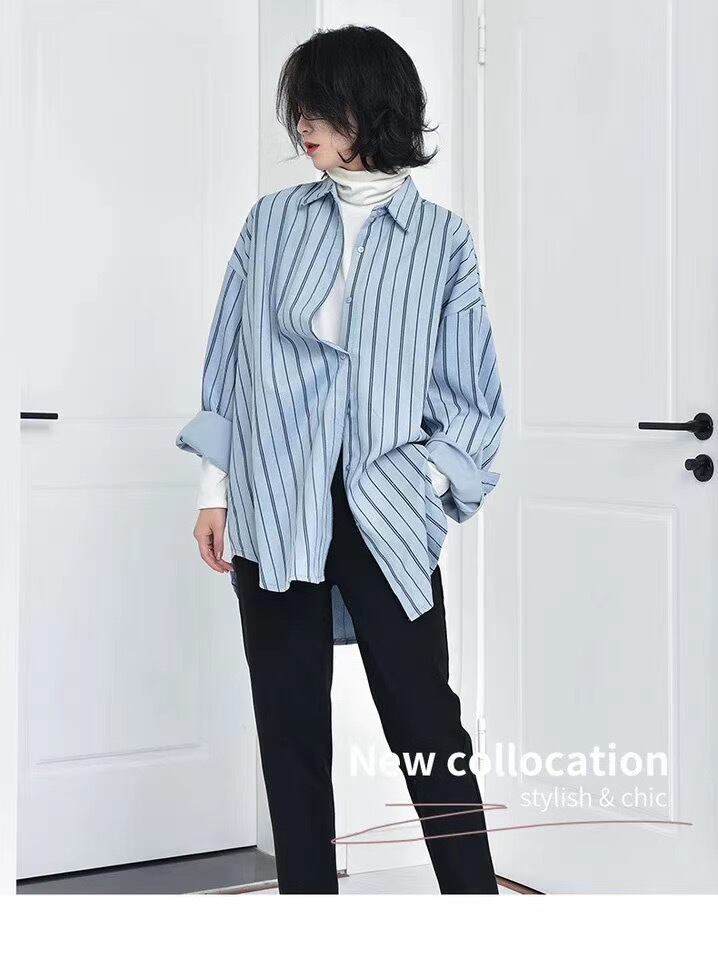 レギュラーカラーストライプシャツ