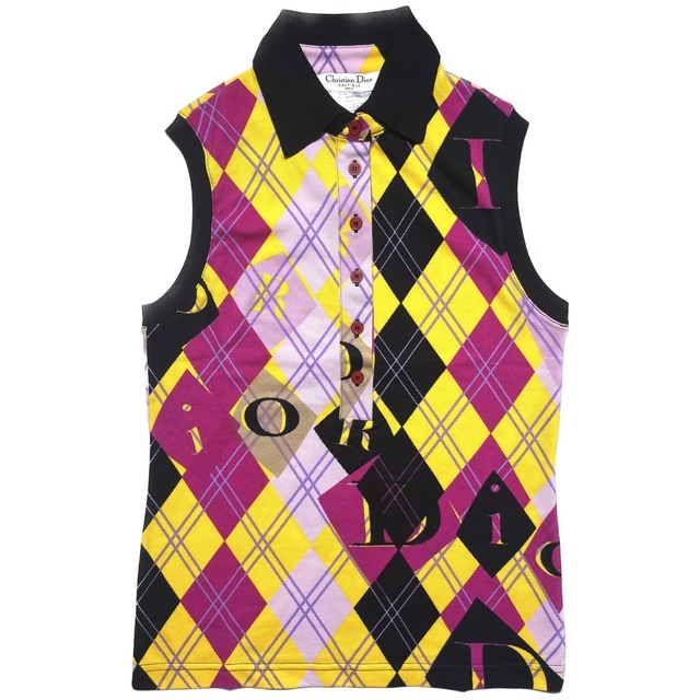 "CARS SOLDIERS" Christian Dior AW04 golf collection argyle petttern polo tank top