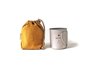 Kinchaku Outdoor チタンマグ用 (450) リネンキャンバス マスタード