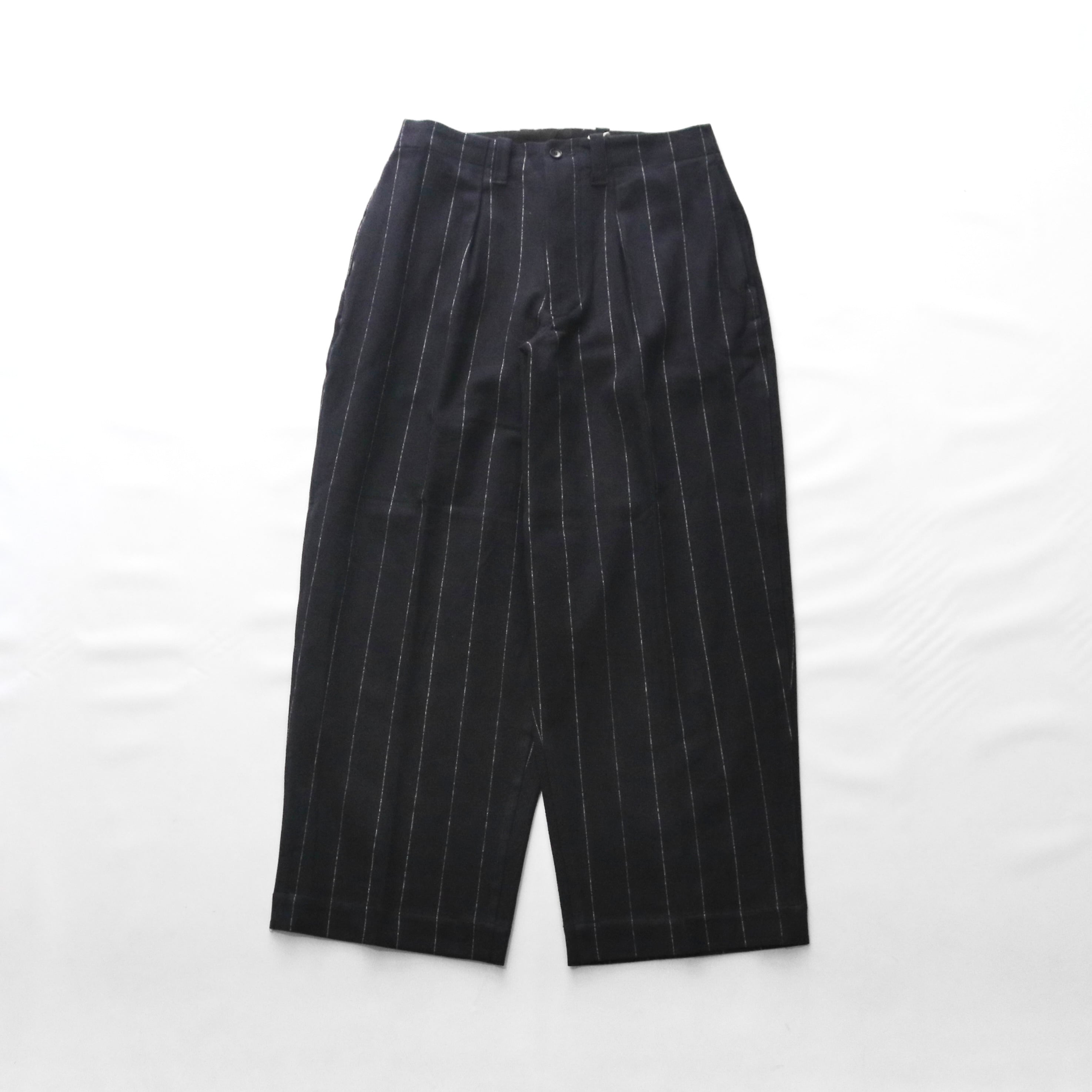 【HAVERSACK ハバーサック】COTTON LINEN PIN STRIPE WIDE PANTS コットンリネンピンストライプワイドパンツ 462538