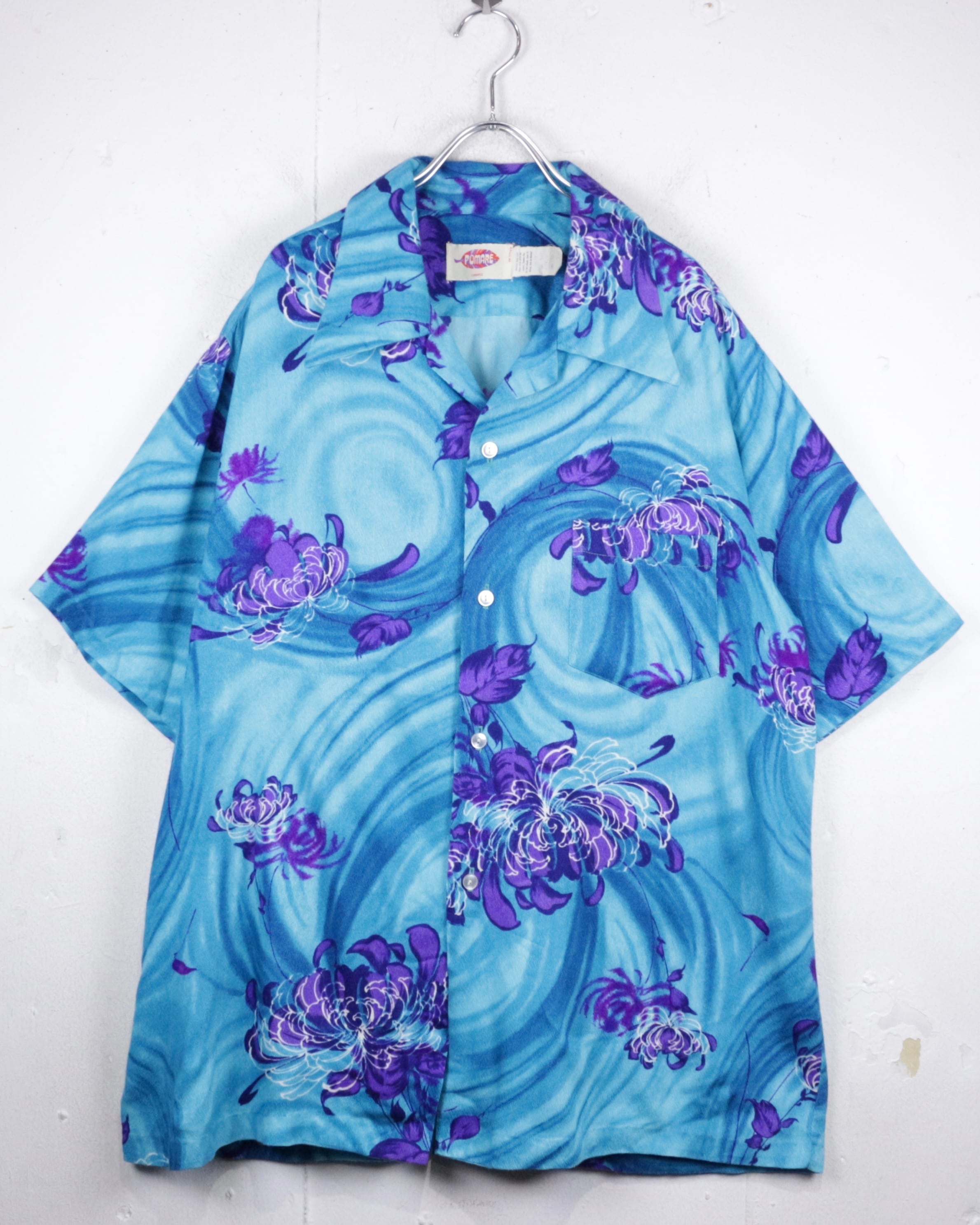 【中古】 廻生のカリカチュア（02） Caka act2】70's Beautiful Flower Pattern Vintage Aloha Shirt