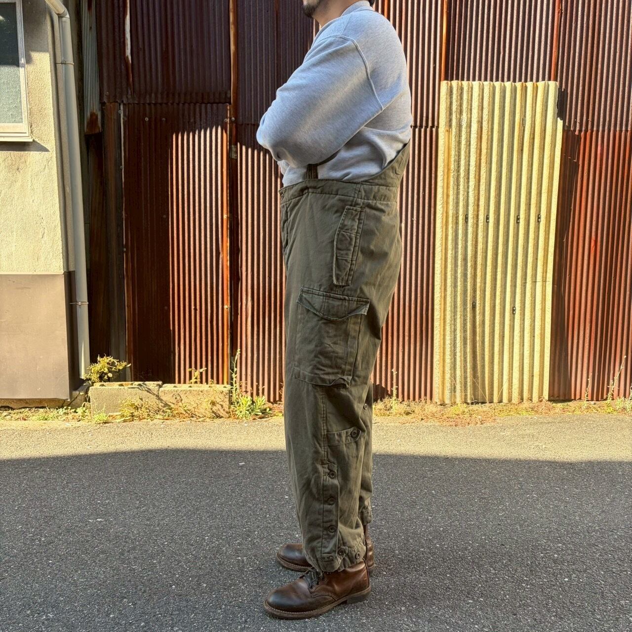 80s オーストリア軍 実物 オーバーオール 防寒パンツ つなぎ W96cm L